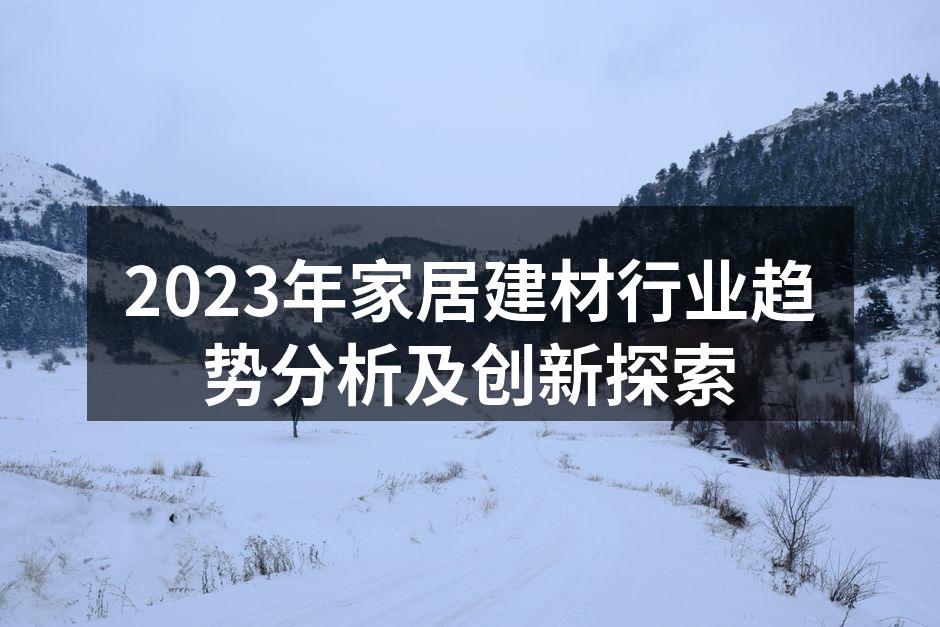 2023年家居建材行业趋势分析及创新探索